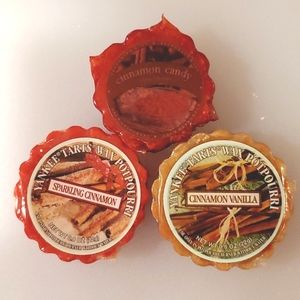 Lot of 3 Yankee Candle 3 Cinnamon flavors Sparkling Vanilla and candy